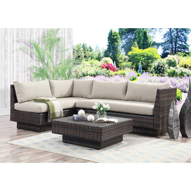 Carmelo 5 piece rattan sectional sales